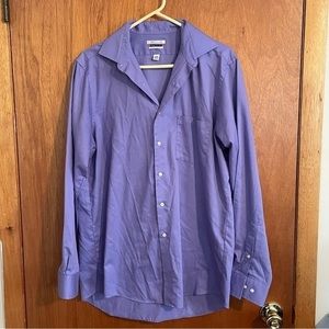 Purple‎ mens van Heusen long sleeve button down shirt flex collar regular fit